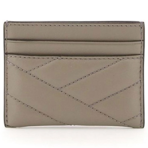 New Tory Burch Kira Chevron Card Case quilted lambskin leather, gold-ton… - Picture 3 of 10